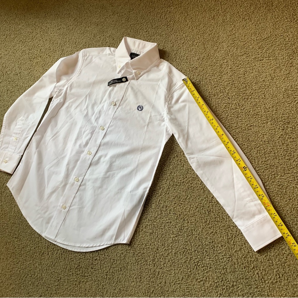Lauren Ralph Lauren Boy's 10 White Cotton Oxford Solid Dress Shirt NWOT - Picture 5 of 10
